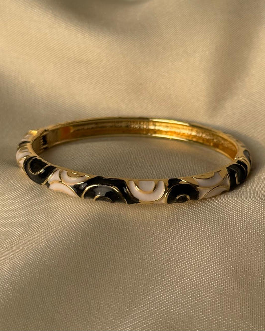Monochrome Swirls Enamel Bangle