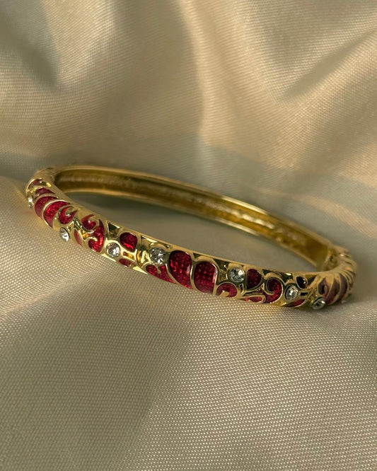 Retro Romantic Enamel Bangle
