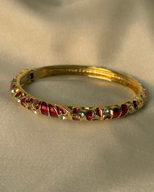 Retro Romantic Enamel Bangle