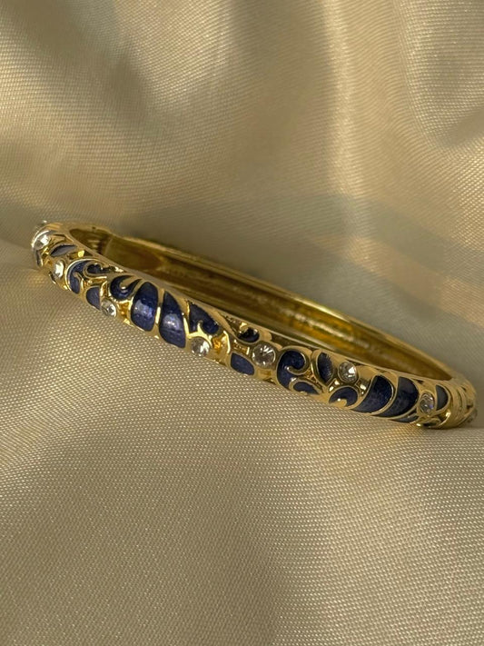 Old Era Rhinestone Enamel Bangle