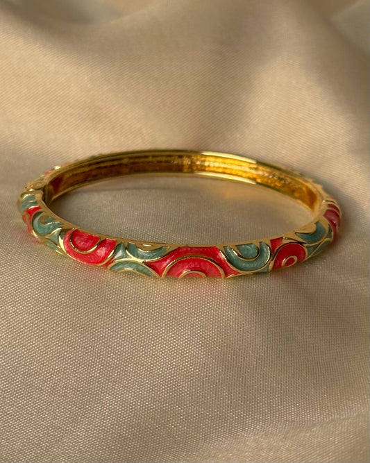 Crimson Crest Enamel Bangle