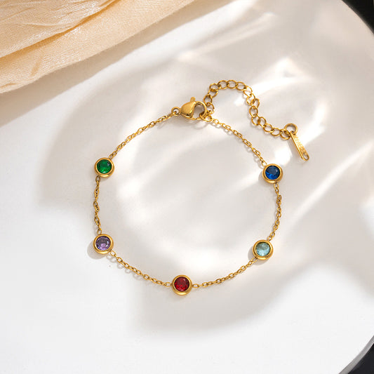 Multicoloured Tinted Stones Bracelet