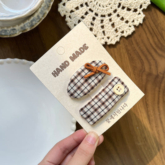 Mocha Bow Hair Clips