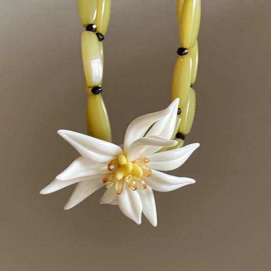 Bohemian Beaded Large Flower Necklace