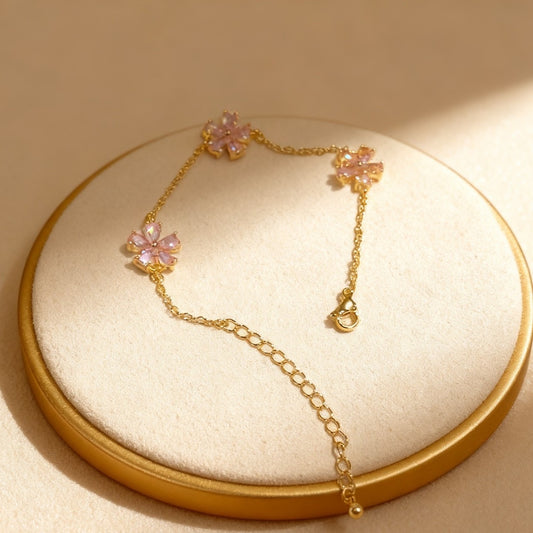 Triple Daisy Pink Bracelet