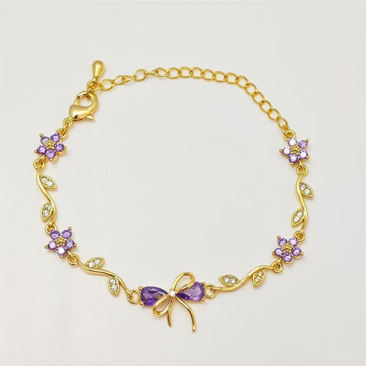 Dainty Bow in Purple Bracelet