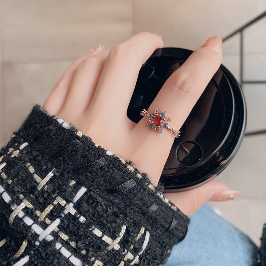Red Snowflake Ring