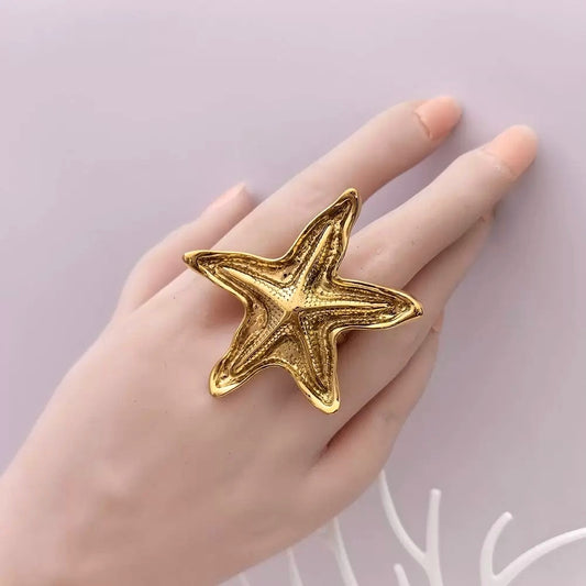 Shore-struck Statement Starfish Ring