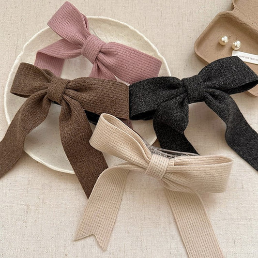 Pastel-snuggle Knitted Hair Bow