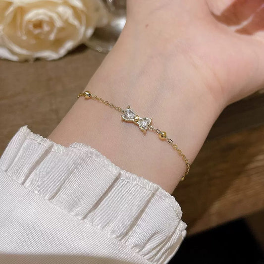 Dainty Dew Bow Bracelet