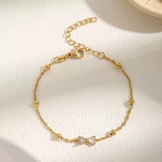 Dainty Dew Bow Bracelet