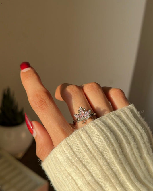 Blush-leaf Whisper Ring