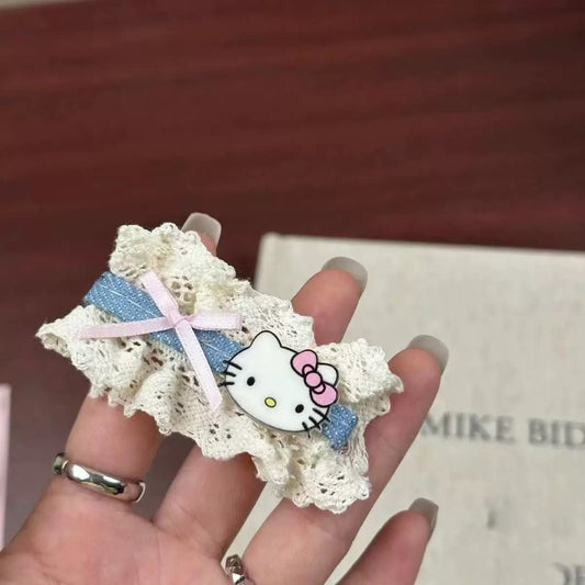 Coquette Kitty Ruffle Hair Clip