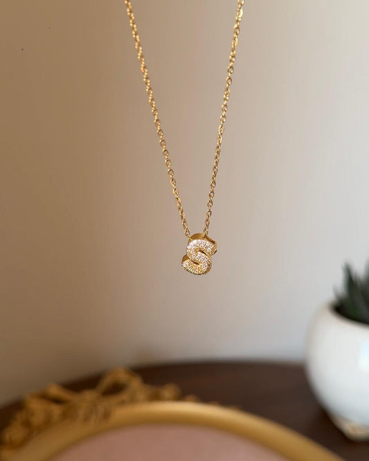 “S” Initial Rhinestone Necklace