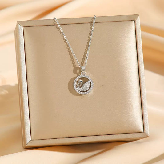 Silent Swan Rhinestone Necklace