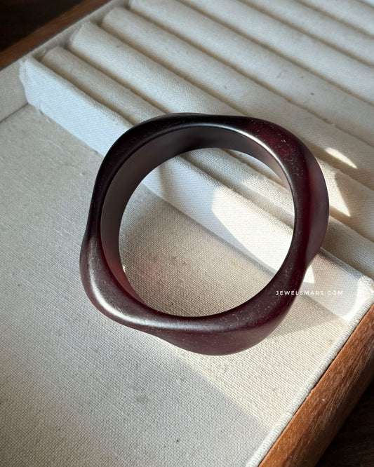 Boho-Statement Wooden Bangle