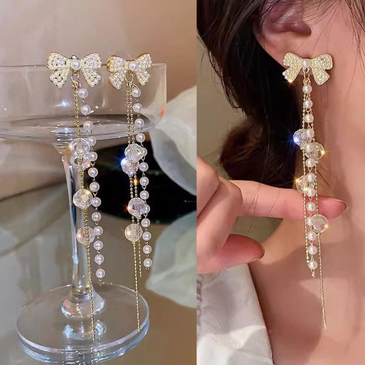 Pixie Pearls Bow Earrings