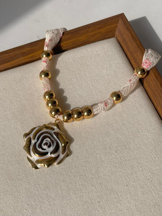 Dearest Flora Ribbon Necklace