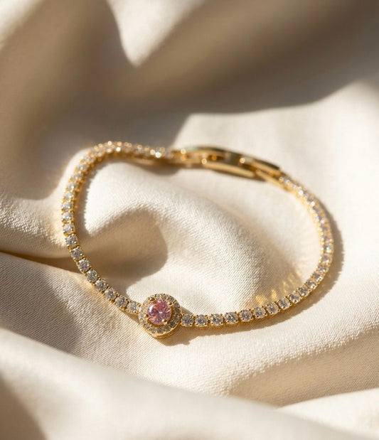 Pink Harmony Rhinestone Bracelet