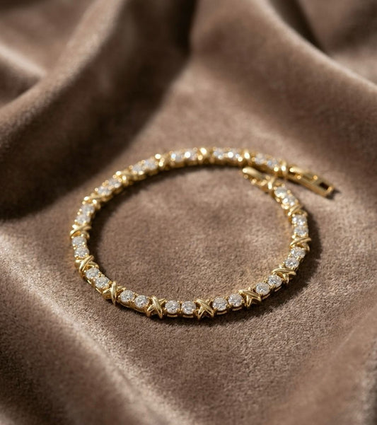 Amber Glow Rhinestone Bracelet