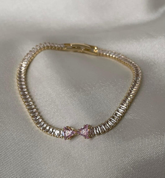 Passionately Pink Bow Bracelet