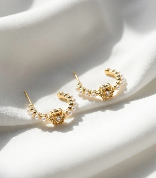 Luna Pearl Hoop Earrings