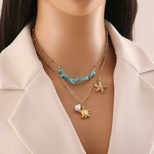 Tropical Creatures Beaded Necklace