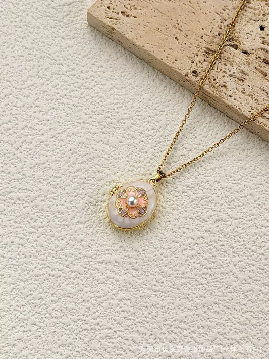 Duchess Diary Pearl Locket Necklace