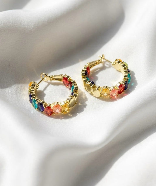 Pinterest Princess Multicoloured Hoop Earrings