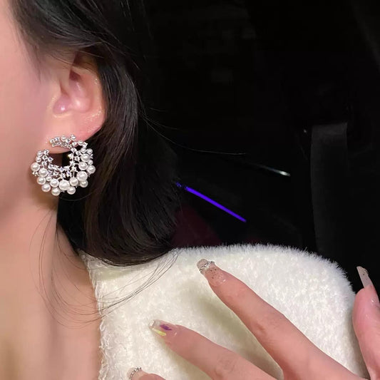 Celestial Illusion Pearl Earrings