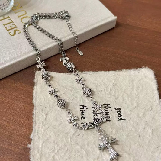 Antique Chivalry Cross Choker necklace