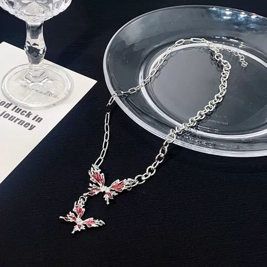 Crimson Monarch Cyber Choker necklace