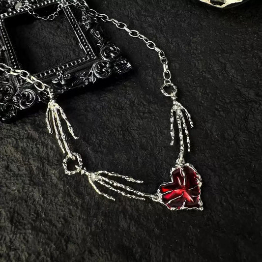 Devotion Skeleton Hands necklace
