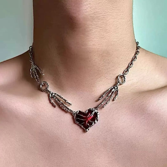 Devotion Skeleton Hands necklace