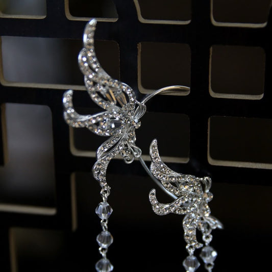 Silver Angel Wing Ear Cuffs (1pcs)