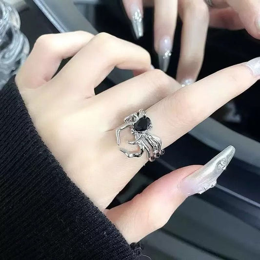 Obsidian Widow Ring
