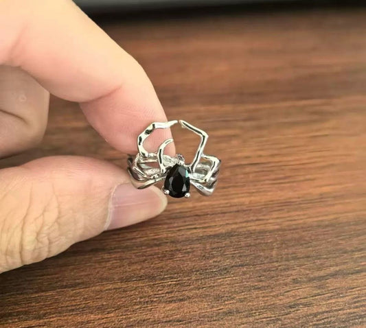 Obsidian Widow Ring