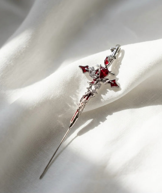 Crimson Royalty Dagger earcuff