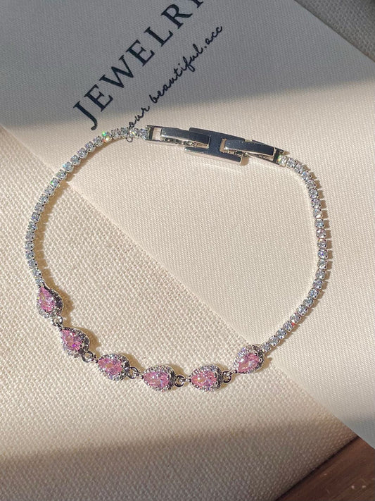 Coquette Pink Teardrop Tennis Chain