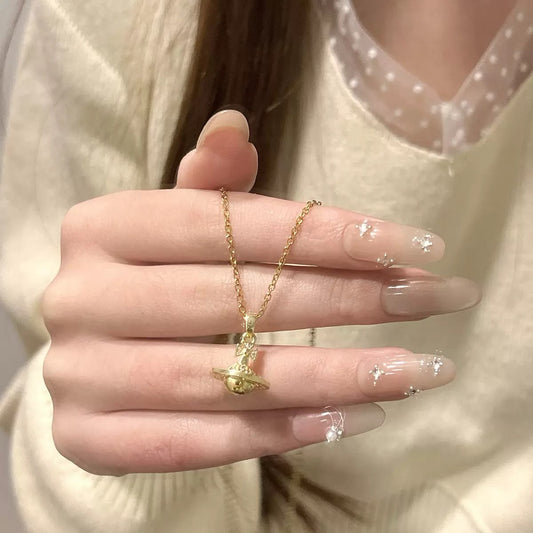 Soft Celestia Saturn Necklace
