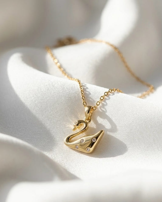 Lake of Swan Golden Necklace