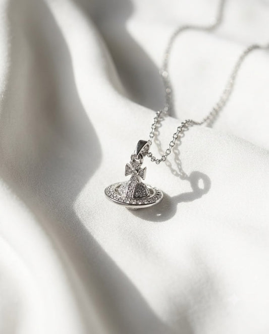 Starlight Halo Saturn Necklace