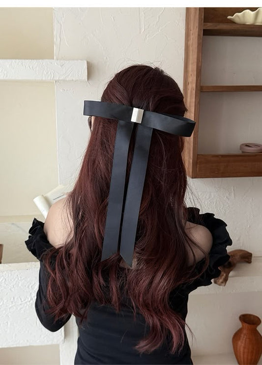 Satin Silhouette Bow Clip