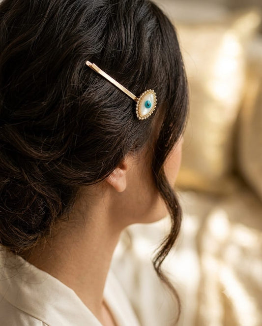 Protect my energy! Evil Eye Hair Clip