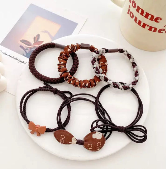 Espresso Everyday Hair Ties (Pack of 6)