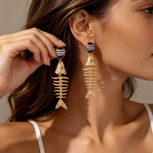 Bone Appétit Statement Fish Earrings