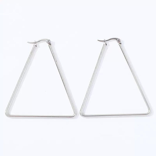 Silver Delta Hoop Earrings