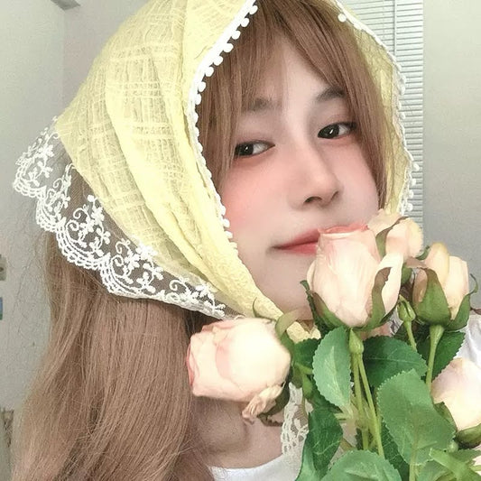 Buttercup Meadow Lace Headscarf