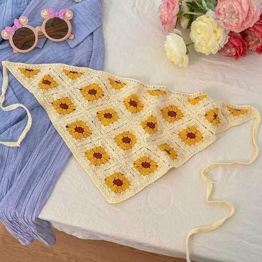 Sunflower Glow Crochet Bandana