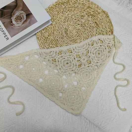 Ivory Luxe Crochet Bandana